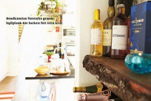 Robin Stegmars hyllplank med bark