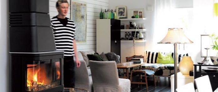 drömhem med sin kamin