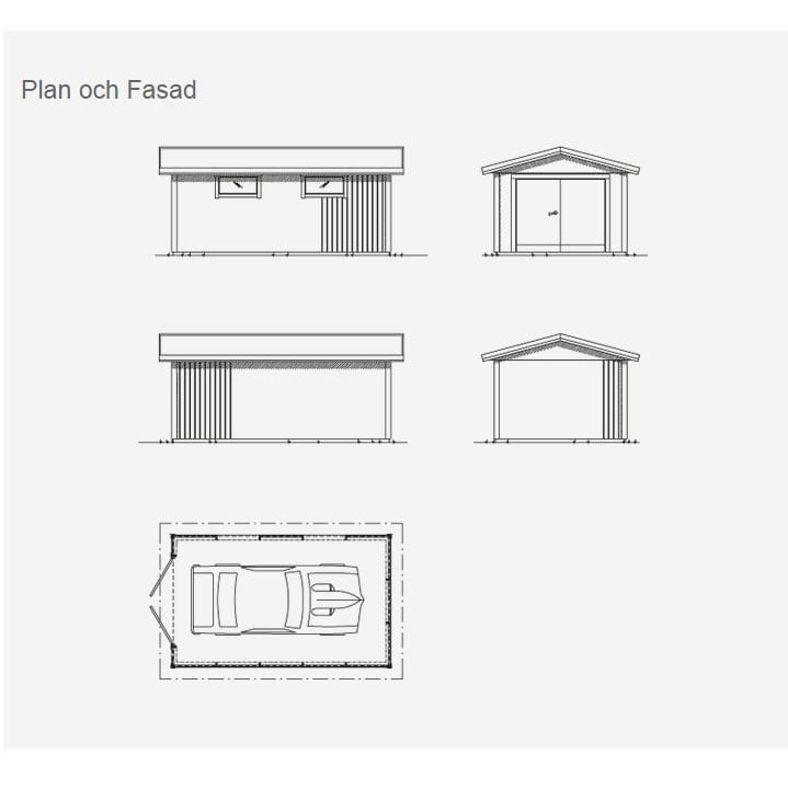 Lövångers bygg enkelgarage 3,6x6,0 m 2 6x6