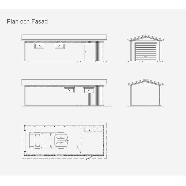Lövångers bygg enkelgarage 3,6x9,6 m 2 6x9