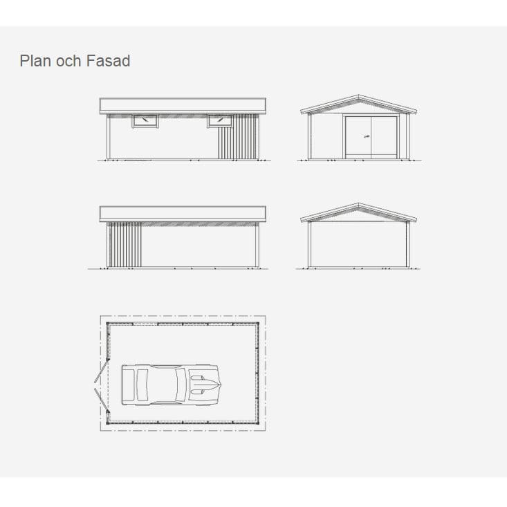 Lövångers bygg enkelgarage 4,8x7,2 m 2 8x7