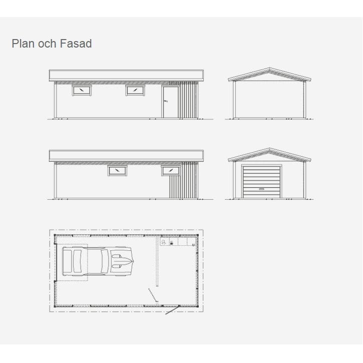 Lövångers bygg enkelgarage 4,8x9,6 m 2 8x9