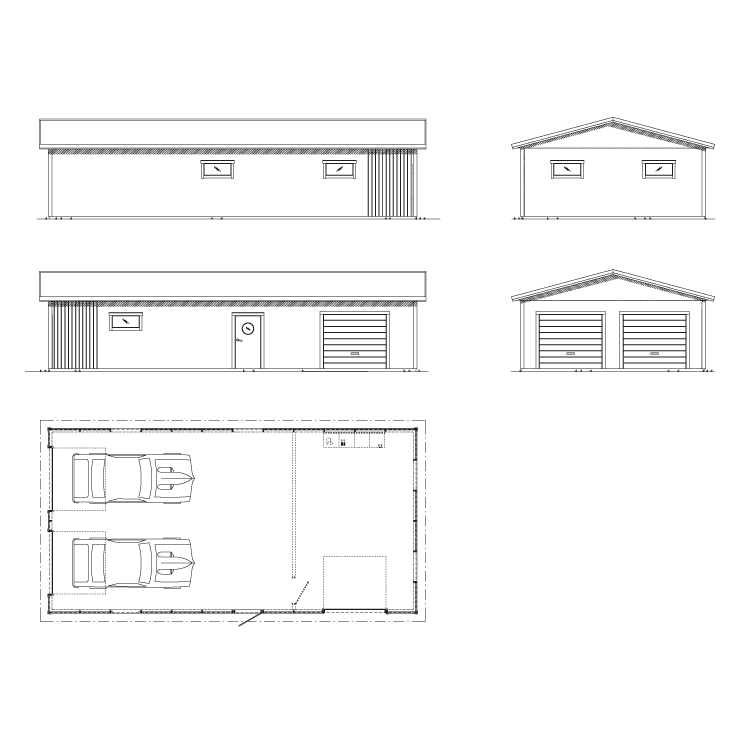 Lövångers bygg dubbelgarage 7,2x14,4 m 2 2x14