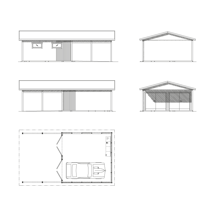 Lövångers bygg garage med carport 6,0 x 10,8 m 2 0 x 10