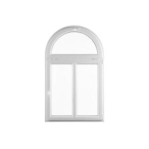 Nordiska Fönster Välvt Halvmånefönster i PVC 3-glas