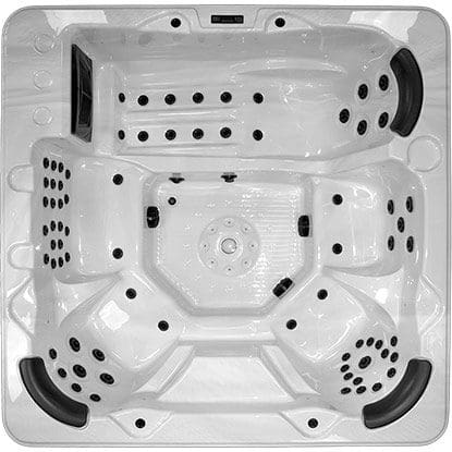 Badfabriken spa quadratum 2200 vit marmor med svarta jets 1 BADfabriken Spa Quadratum 2200 Vit Marmor med svarta jets