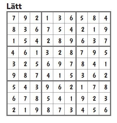 Sudoku Villaliv nr 1