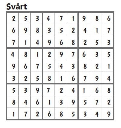 Sudoku Villaliv nr 1
