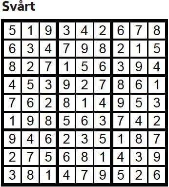 Sudoku Villaliv nr 2, 2017