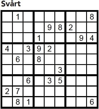 Sudoku Villaliv nr 2, 2017
