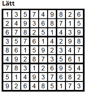 Sudoku Villaliv nr 4, 2017
