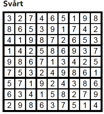 Sudoku Villaliv nr 4, 2017
