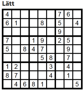 Sudoku Villaliv nr 5, 2017