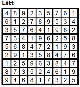 Sudoku Villaliv nr 5, 2017