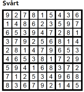 Sudoku Villaliv nr 5, 2017