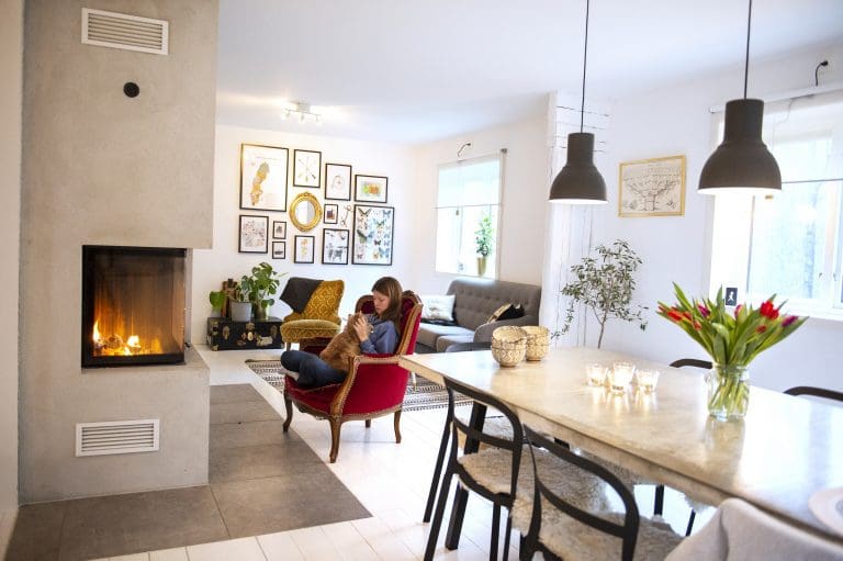 Sol och ved i familjens smarta värmelösning. 7 energihushållning 4