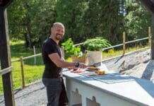 Murat och putsat utekök