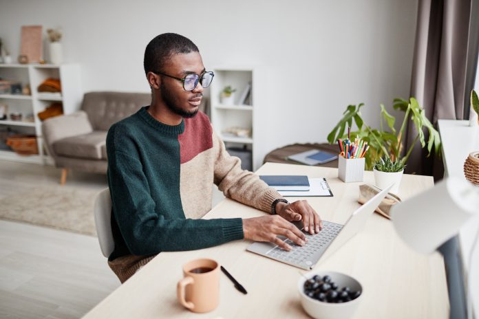 African American Man Working from Home